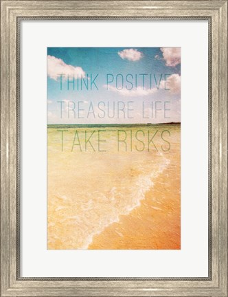 Framed Think Positive Print