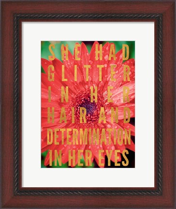 Framed Glittery Flower II Print