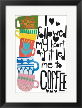 Framed Heart and Coffee Print