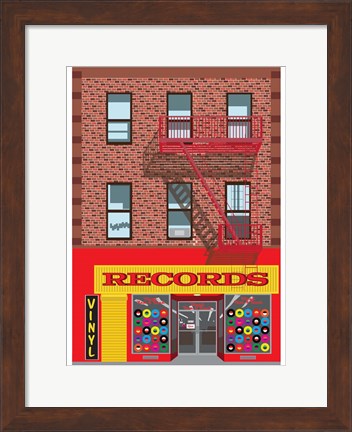 Framed Vinyl Records Print