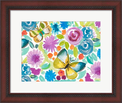 Framed Tropical Butterfly Garden Print