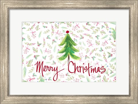 Framed Merry Christmas Tree Print