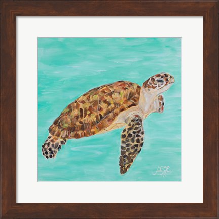 Framed Sea Turtle I Print