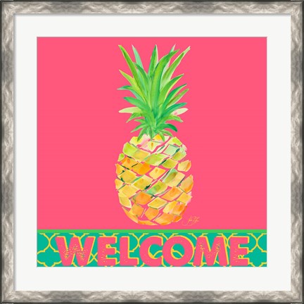 Framed Punchy Pineapple Welcome Print