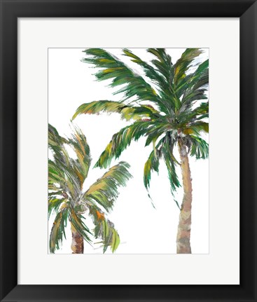 Framed Tropical Trees on White II Print