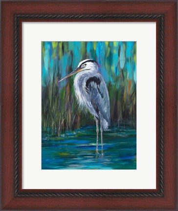 Framed Standing Heron II Print