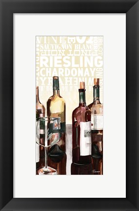 Framed Wine Typography I Print