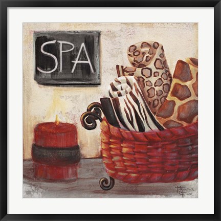 Framed Red Jungle Spa I Print