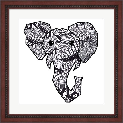 Framed Retro Elephant Print