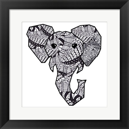 Framed Retro Elephant Print