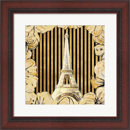 Framed Golden Paris I Print