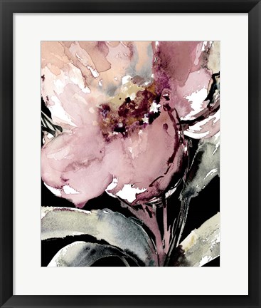 Framed Happy Bloom on Black II Print