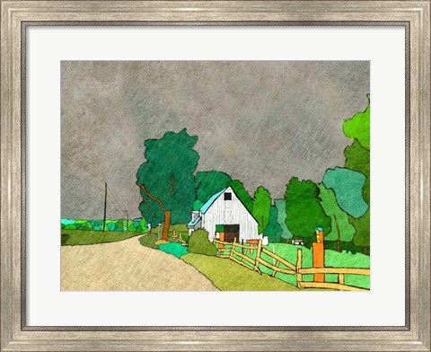 Framed Rainy Season on the Farm Print