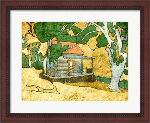 Framed Forest Cabin Print
