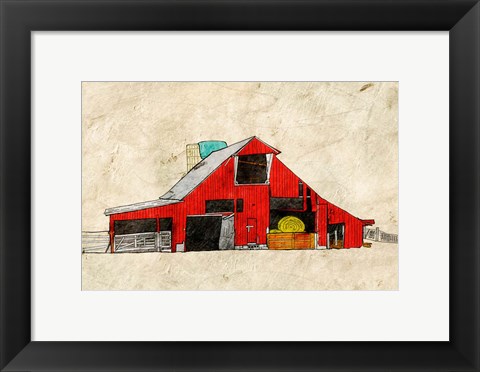 Framed Red Barn Print