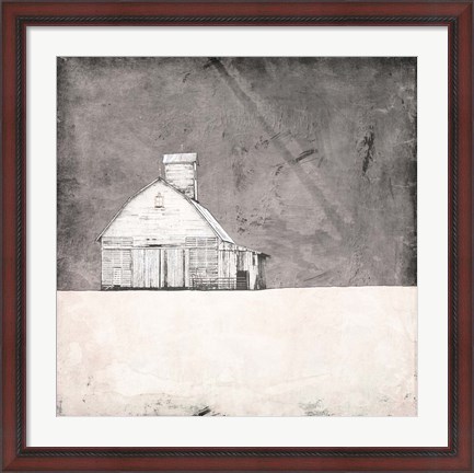 Framed Farmhouse under Grey Skies Print