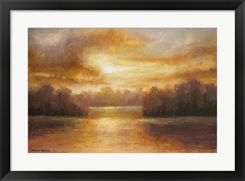 Framed Golden Lake Glow II Print