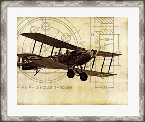 Framed Flight Plans I Print