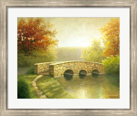 Framed Autumn Bridge I Print