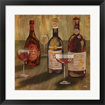 Framed Bottle of Wine II Print