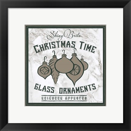 Framed Taupe Christmas Sign IV Print