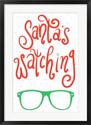 Framed Santa&#39;s Watching Print