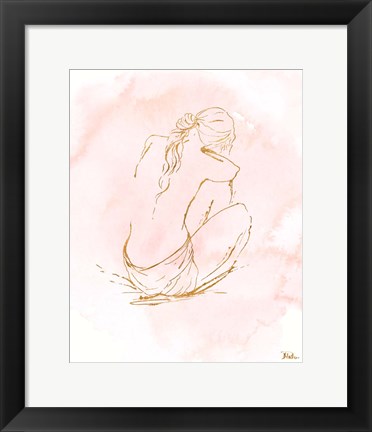Framed Nude on Pink I Print