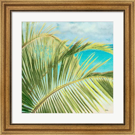 Framed Bright Coconut Palm I Print