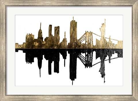 Framed Contemporary NY Gold Print