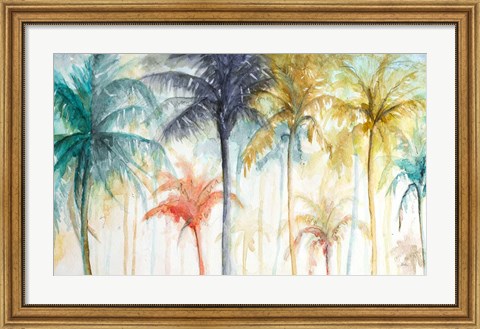 Framed Watercolor Summer Palms Print