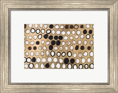 Framed African Circles with Gold Print