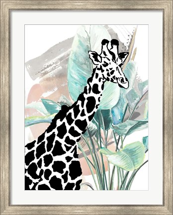Framed Tropical Giraffe Print