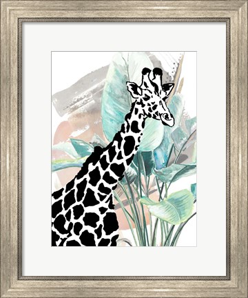 Framed Tropical Giraffe Print