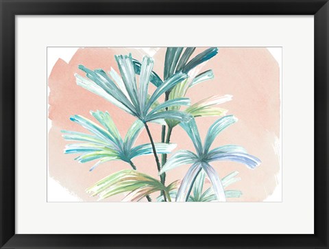 Framed Jungle Gems on Blush I Print
