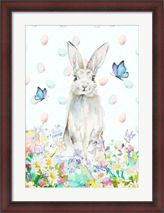 Framed Tall Easter Bunny Print
