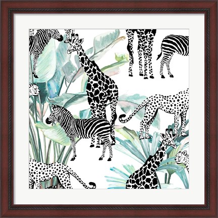 Framed Patterned Safari Print