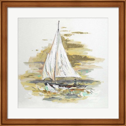 Framed Sailing at Sunset I Print