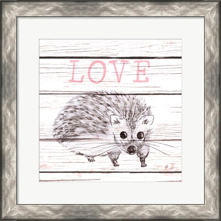 Framed Hedgehog Love Print