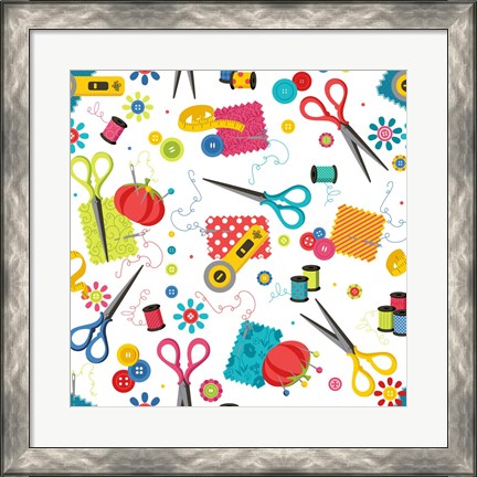 Framed Sew Excited Nifty Notions Print