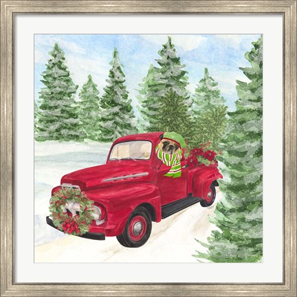 Framed Dog Days of Christmas IV Truck Print