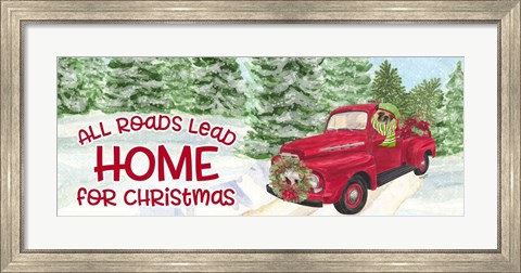 Framed Dog Days of Christmas - Roads Lead Home Print