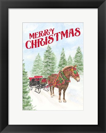 Framed Sleigh Bells Ring - Merry Christmas Print