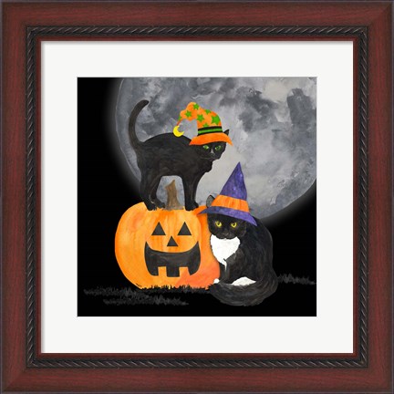 Framed Fright Night Friends I Black Cat Print