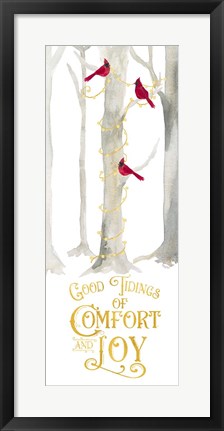 Framed Christmas Forest panel III-Comfort and Joy Print