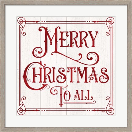 Framed Vintage Christmas Signs IV-Merry Christmas Print