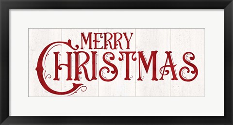 Framed Vintage Christmas Signs panel I-Merry Christmas Print
