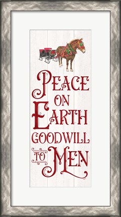 Framed Vintage Christmas Signs panel III-Peace on Earth Print