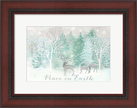 Framed Peace on Earth Silver landscape Print
