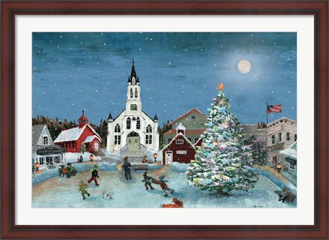 Framed Christmas Scene-Moon Print