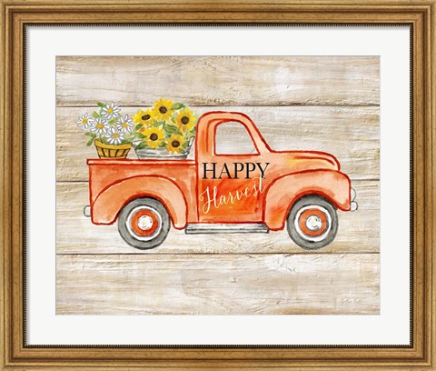 Framed Happy Harvest I-Truck Print